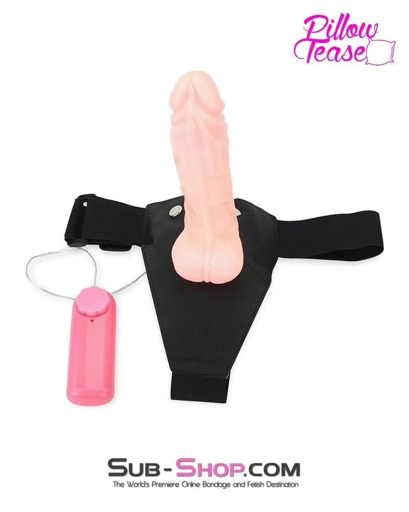 0698E-SIS      Pretty Sissy Slave Games Vibrating Penis Extender Hollow Pegging Female BDSM Strap On Harness Set with Vibrating Tip