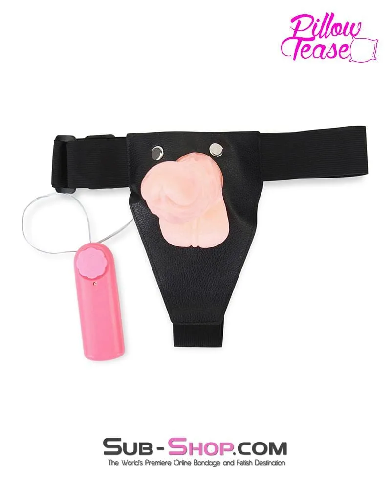 0698E-SIS      Pretty Sissy Slave Games Vibrating Penis Extender Hollow Pegging Female BDSM Strap On Harness Set with Vibrating Tip