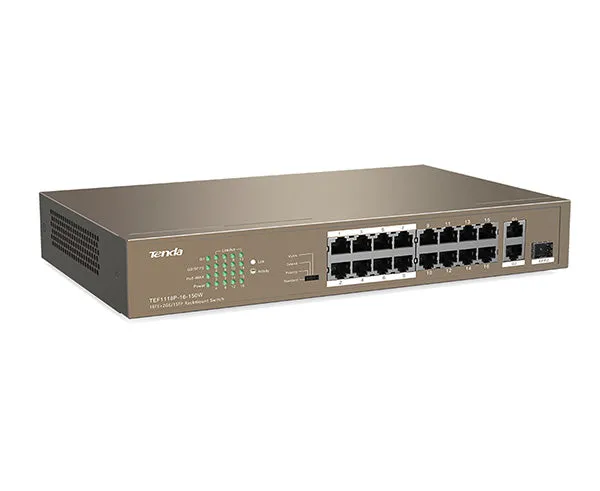 16FE 2GE/1SFP Desktop Switch With 16-Port PoE