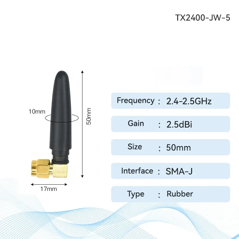 2.4G 5.8G CDEBYTE Antenna Rubber Antenna SMA-J Interface 2dBi For Wireless TX2400-JW-3