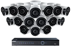 2K Super HD IP NVR security camera system with 16 2K (4MP) IP cameras, 130FT night vision