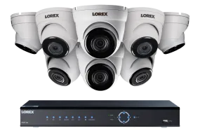 2K Super HD IP NVR security camera system with eight 2K (5MP) IP dome cameras with audio and color night vision