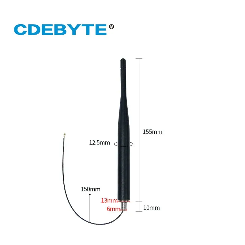 470MHz Antenna 3dBi Rubber Rod IPEX-1 High Gain for Equipment Cabinet Logistic Fleet Property Security Taxi Fleet TX490-XPL-100