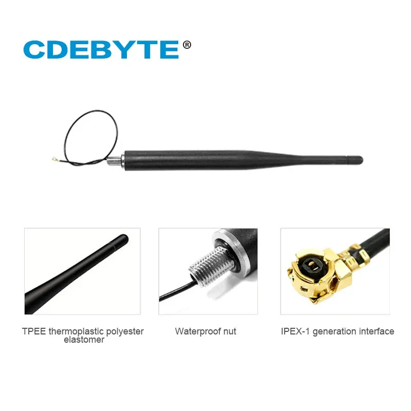 470MHz Antenna 3dBi Rubber Rod IPEX-1 High Gain for Equipment Cabinet Logistic Fleet Property Security Taxi Fleet TX490-XPL-100