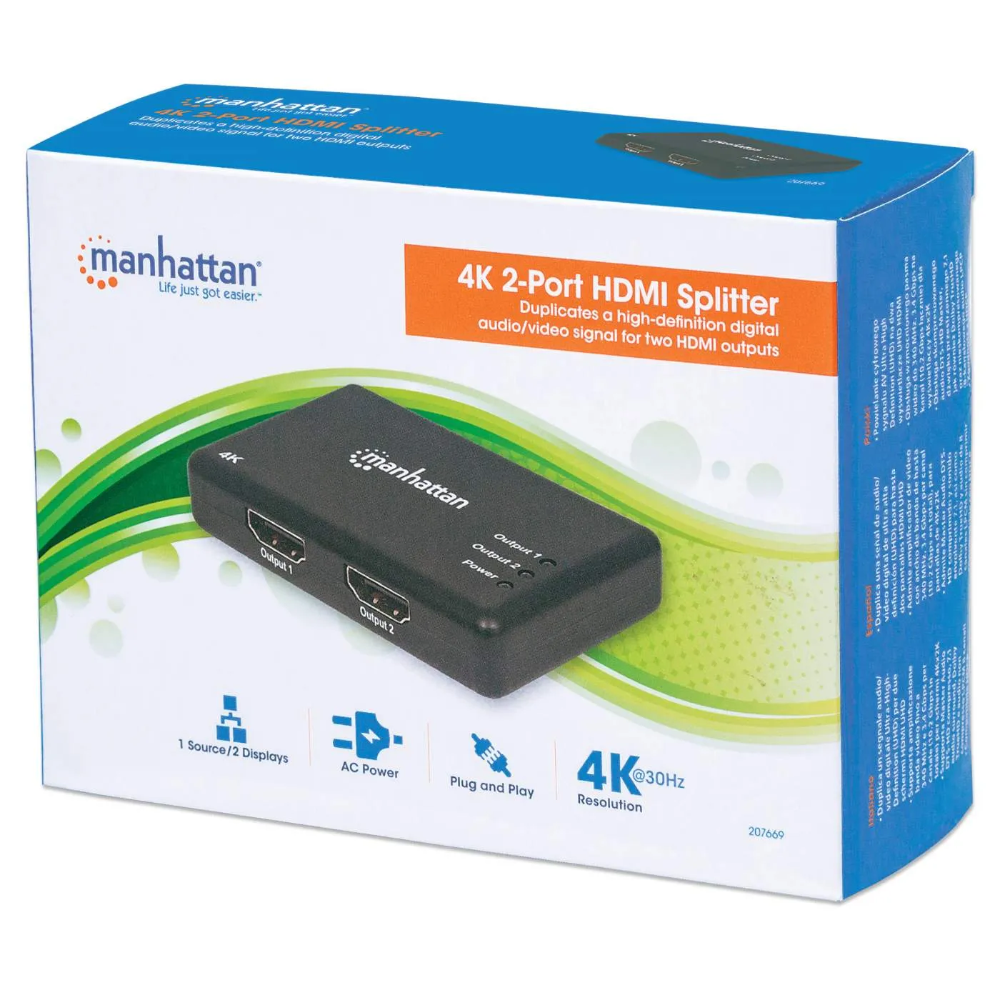 4K 2-Port HDMI Splitter