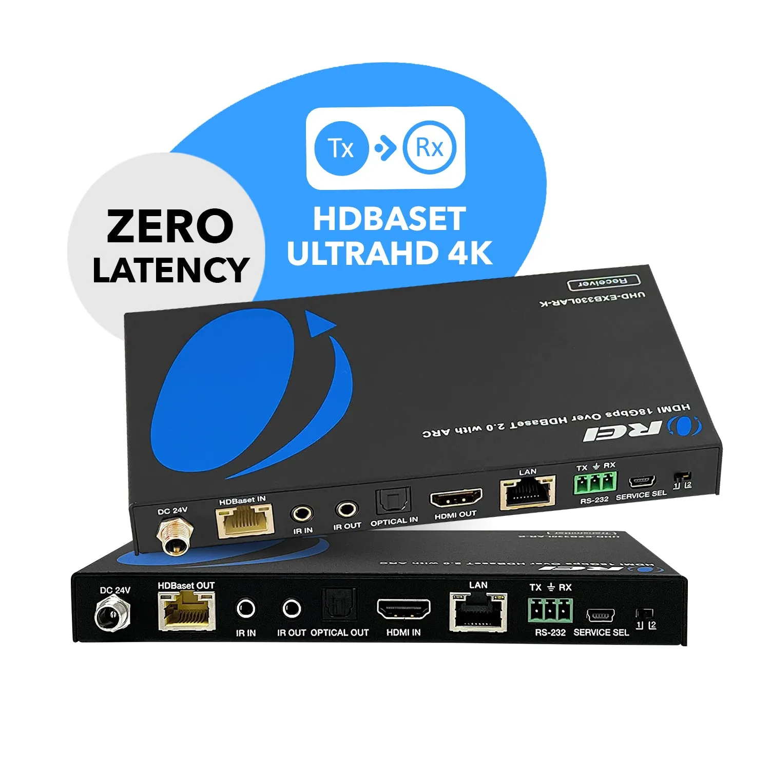 4K HDBaseT HDMI Extender Over CAT6/7 up to 330 Feet, Bi-directional IR, ARC, PoC, RS-232 (UHD-EXB330LAR-K)