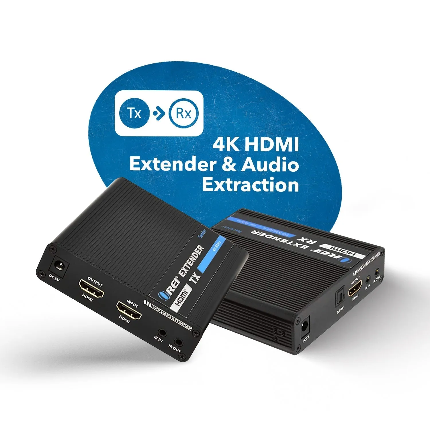 4K HDMI Extender Over CAT6/7 -230 ft -IR Blaster & Audio Extraction (UHD-IPC230-K)