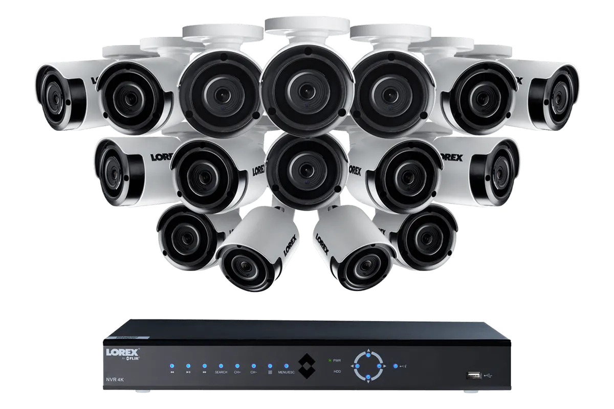 4K Ultra HD IP NVR system with sixteen 2K 4MP IP cameras