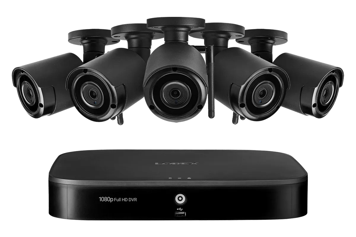 8-Channel System with 5 Wireless Security Cameras