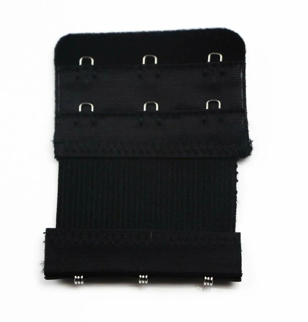 9 x Elastic Bra Extender Extension Clip Black White Nude Extenders