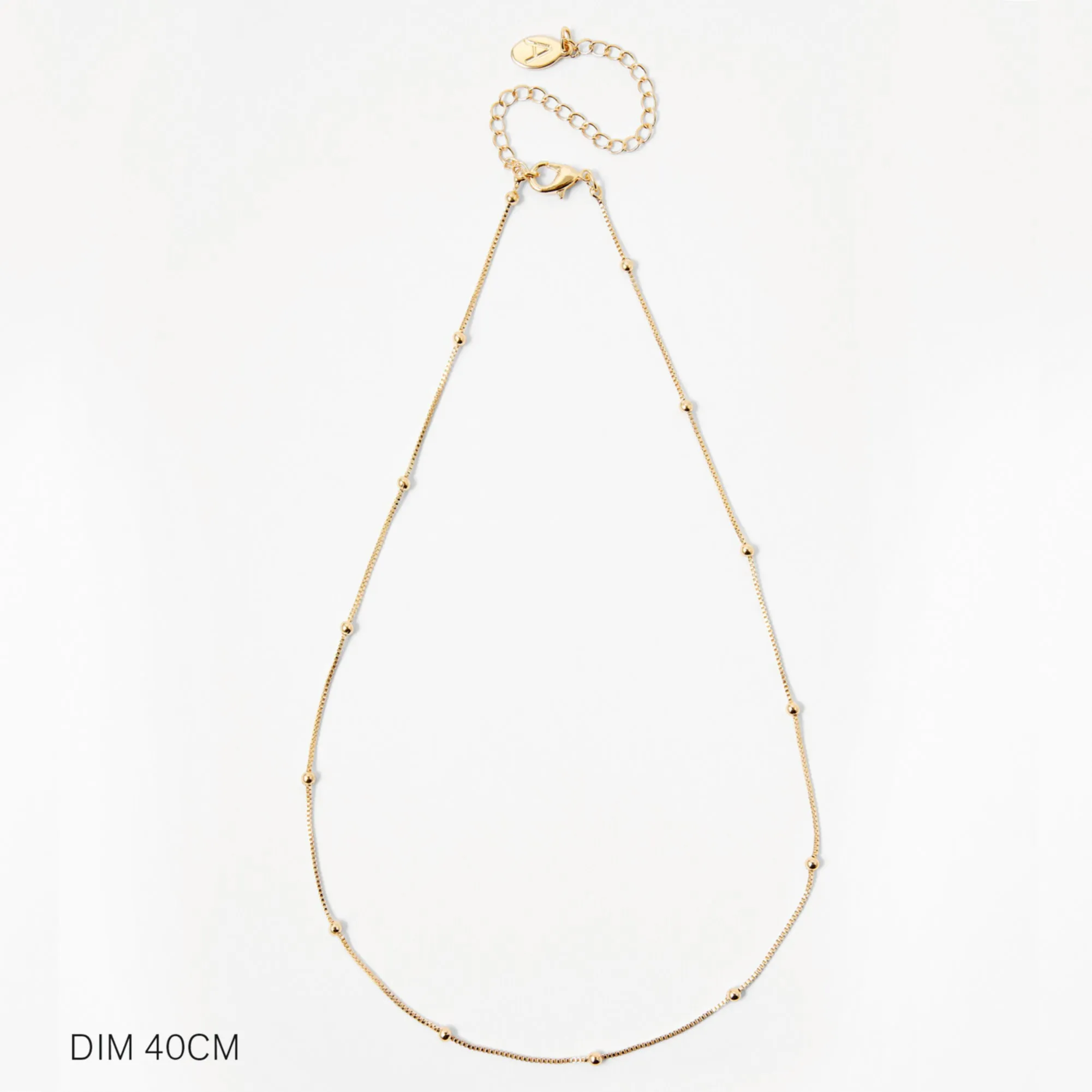 Accessorize London Beaded Chain Necklace-Gold