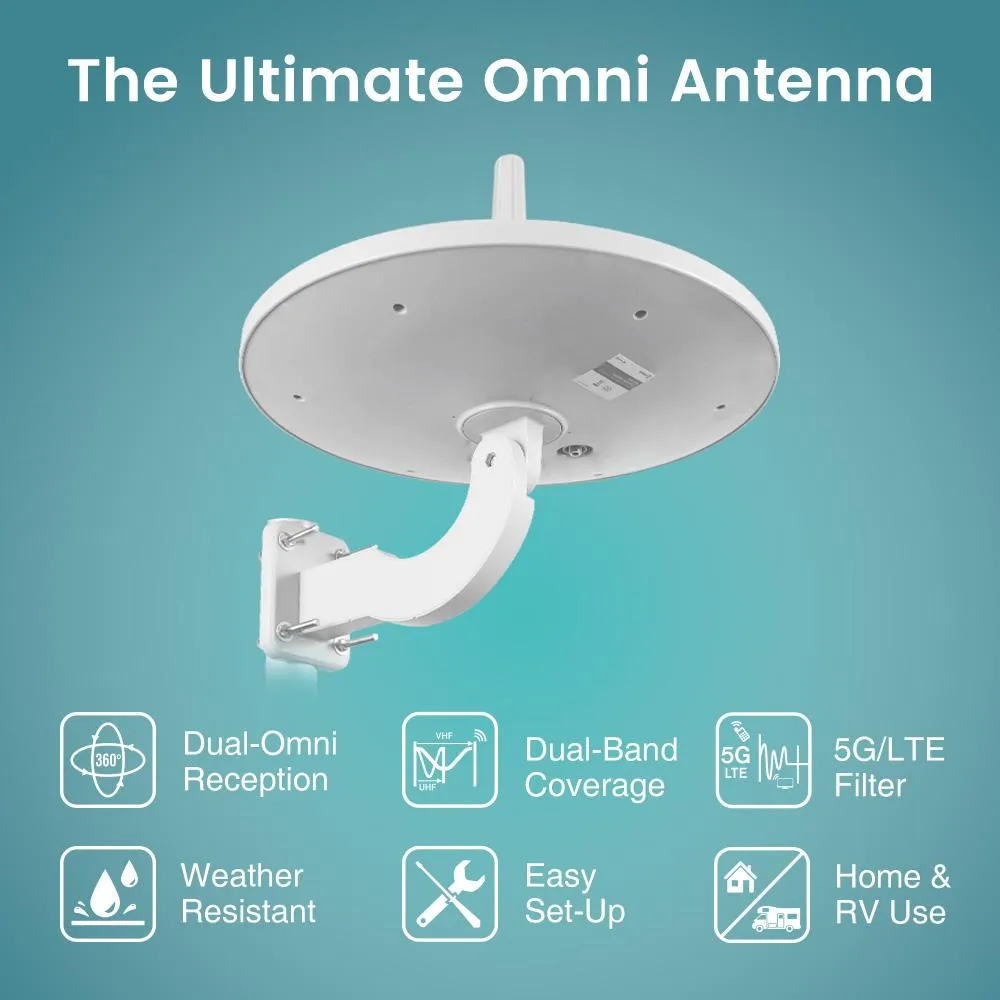 ANTOP UFO Dual Omni AT-415B Outdoor Smartpass Amplified HDTV Antenna