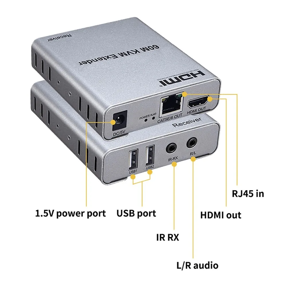 APlus AB-600K HDMI KVM Extender By Lan 60m CAT5E/6E/7(UTP/FTP)