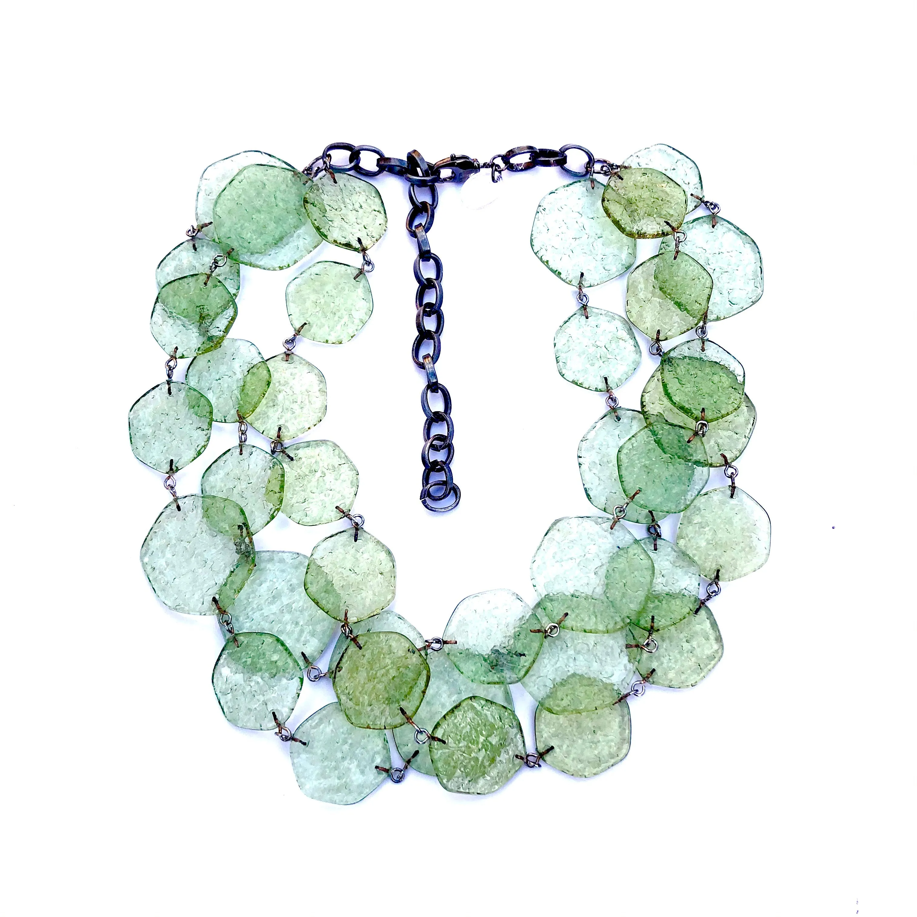 Apple Green 'Stained Glass' Ice Chip Necklace