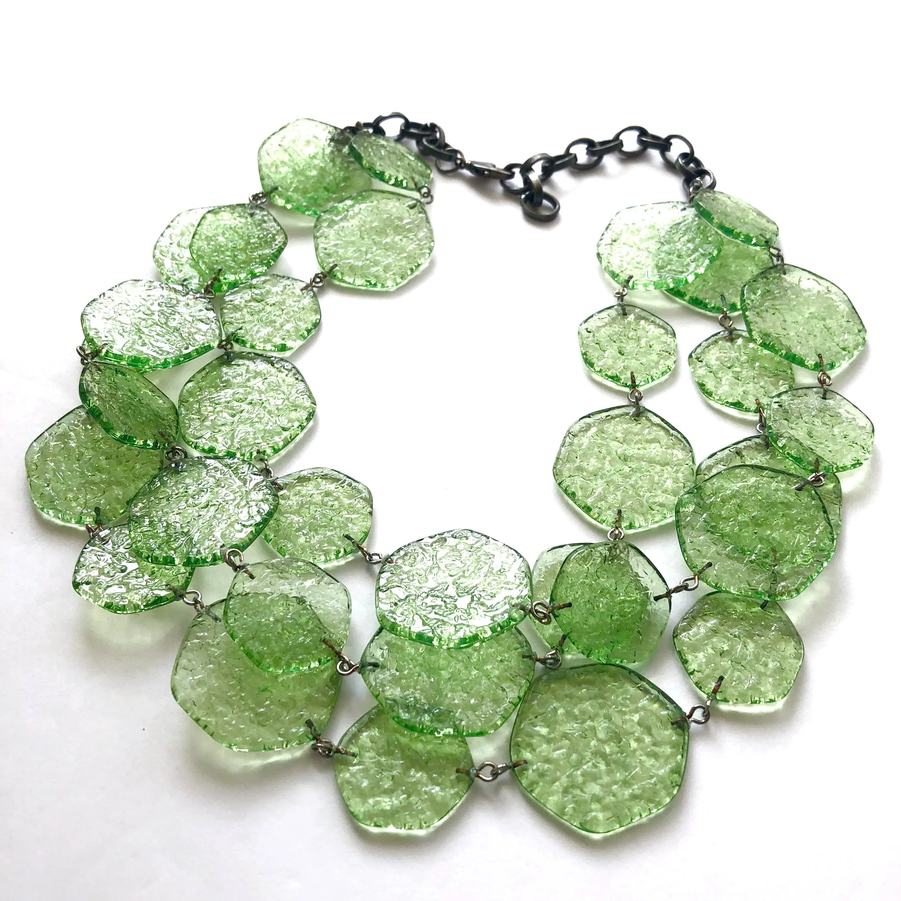 Apple Green 'Stained Glass' Ice Chip Necklace