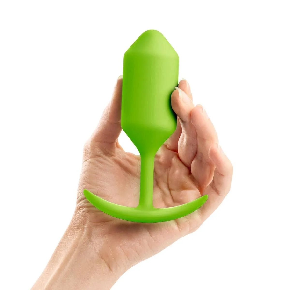 b-Vibe Snug Plug 3 Weighted Silicone Butt Plug Lime Green