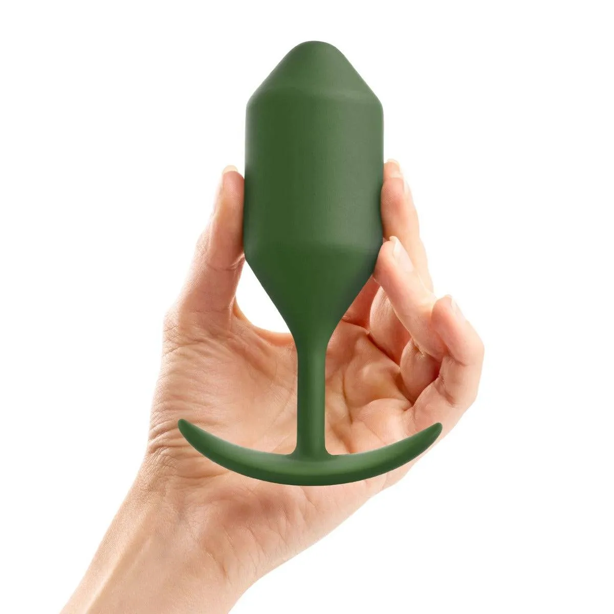 b-Vibe Snug Plug 4 Weighted Silicone Butt Plug Army Green