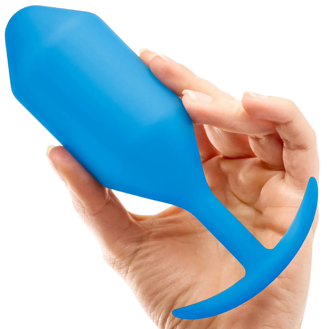 b-Vibe Snug Plug 5 XXL Silicone Weighted Butt Plug - Blue