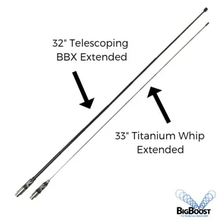 BigBoost Xtreme Flexible 32" Titanium Whip Antenna KNG