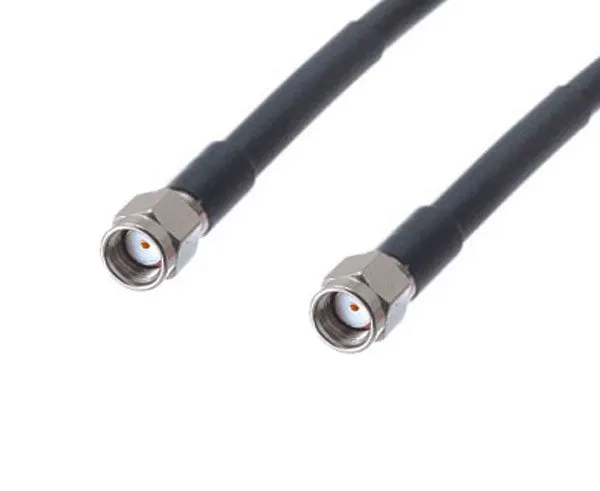 Coax Patch Cable, MIG-400, Low Loss RF, 1' to 100' Reverse, SMA-Male 180 Degrees to SMA-Male 180 Degrees