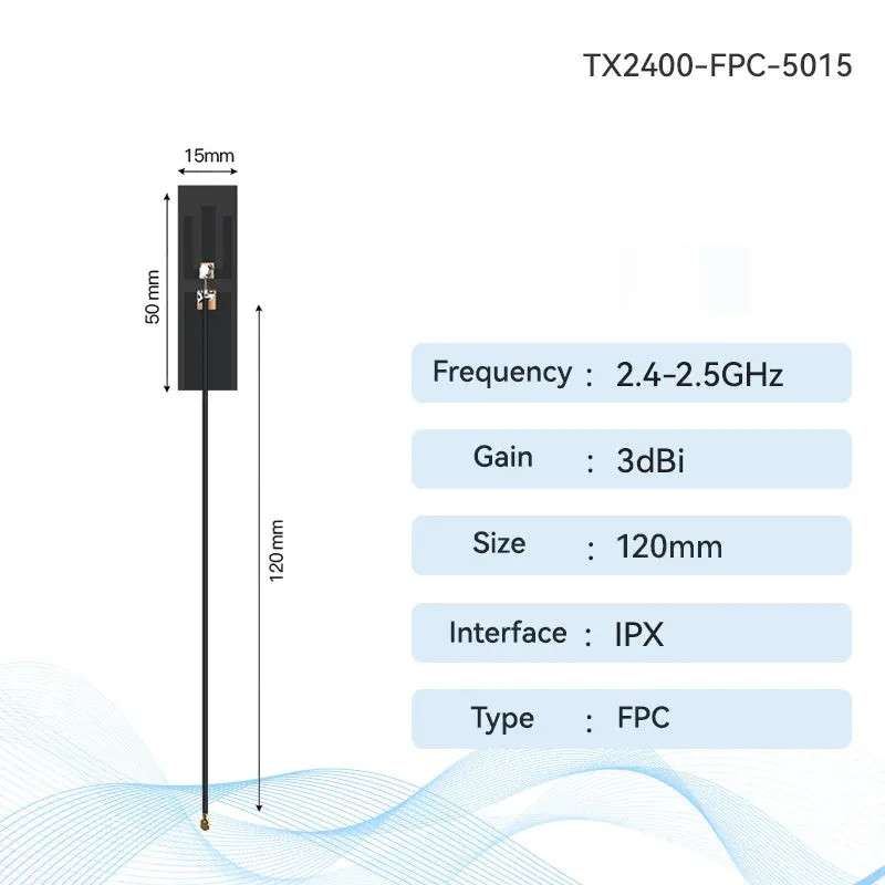 EBYTE TX2400-FPC-2509 2.4G 5.8G FPC Antenna IPX 2dBi Small Size For Wireless Module Smart Industry 2.4G FPC Antenna Series