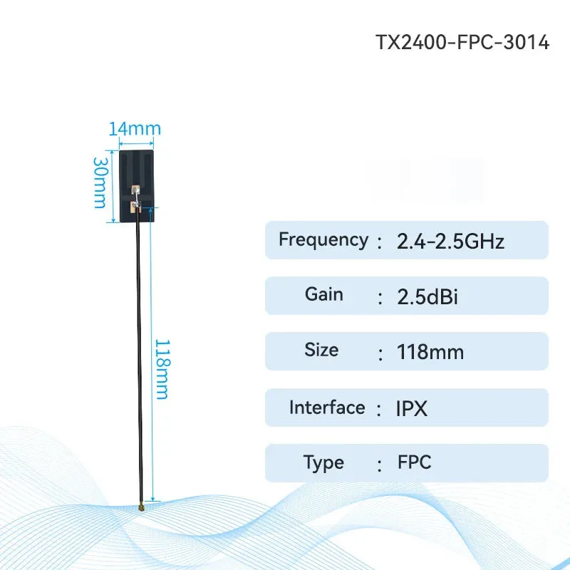 EBYTE TX2400-FPC-2509 2.4G 5.8G FPC Antenna IPX 2dBi Small Size For Wireless Module Smart Industry 2.4G FPC Antenna Series