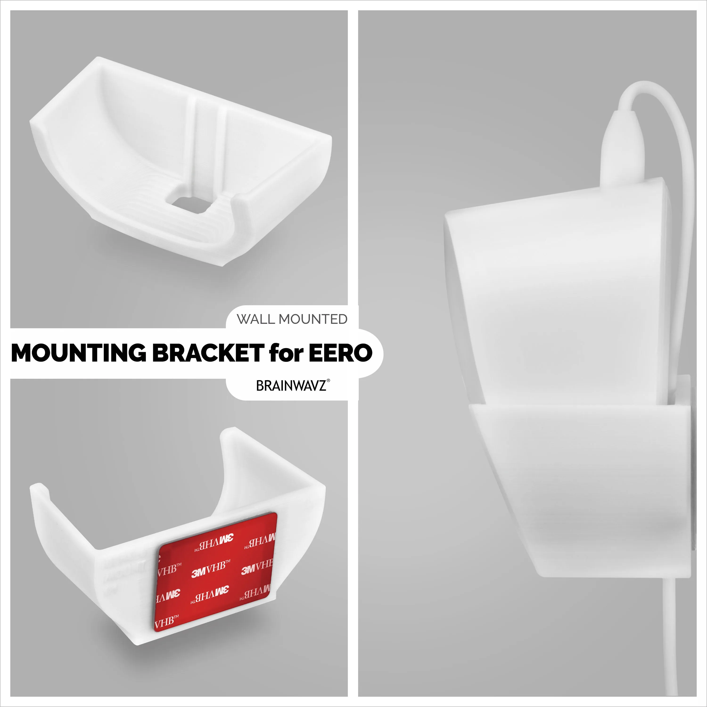 Eero 6 Mesh Wall Mount Adhesive Holder - Easy To Install, No Screws or Mess (NOT Compatible with Eero Pro 6 / Beacon)