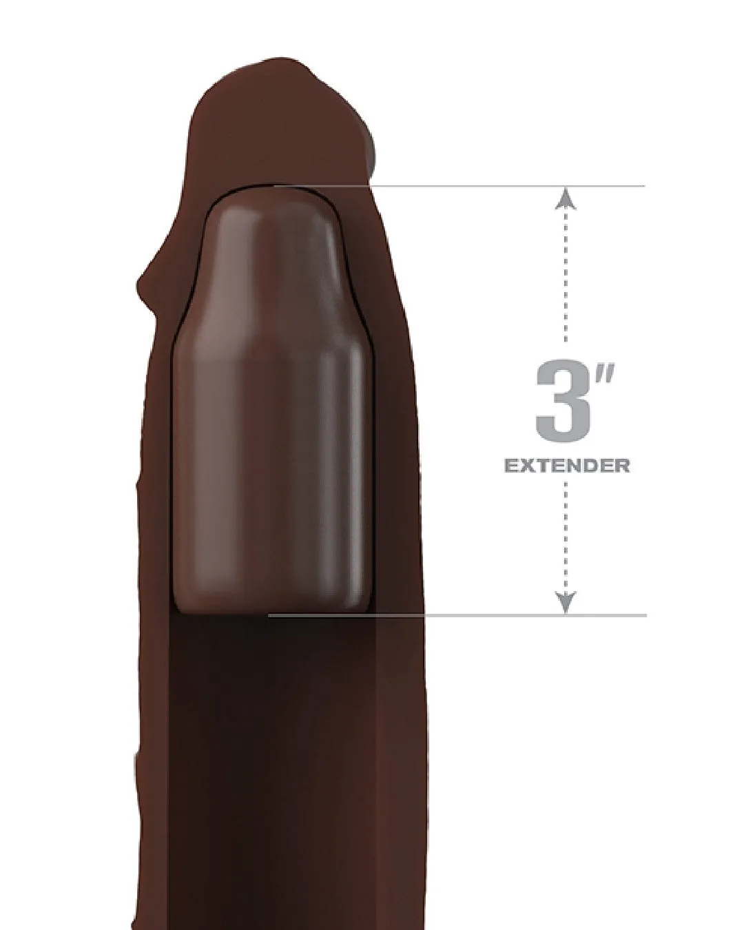 Fantasy 9 Inch Silicone Penis Extension with 3 inch Plug - Chocolate