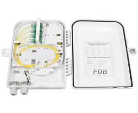 Fiber Termination Box, Wall Mount, Plastic, 16 Splices, Indoor/Outdoor, IP-65 Rated White with Hex Lock