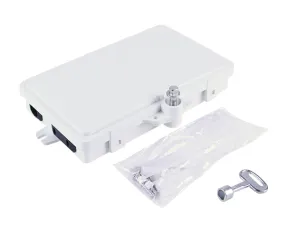 Fiber Termination Box, Wall Mount, Plastic, 2 Splices, Outdoor, IP-66 Rated White