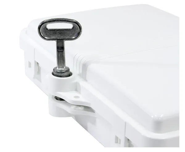 Fiber Termination Box, Wall Mount, Plastic, 4 Splices, Outdoor, IP-66 Rated White