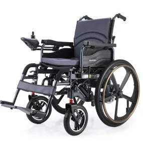 Foldable Electric Wheelchair, 24" Tires, Memory Foam Seat - Equipmed