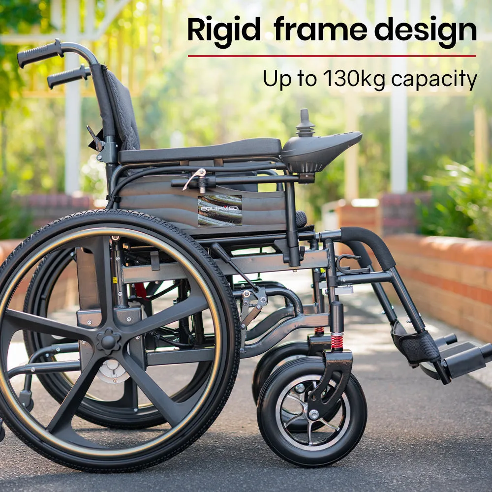 Foldable Electric Wheelchair, 24" Tires, Memory Foam Seat - Equipmed