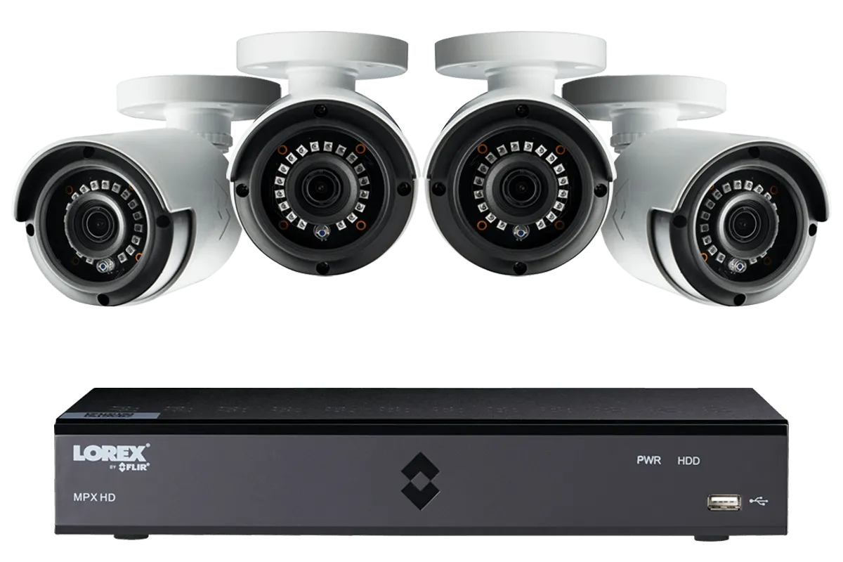 HD Security Camera System with four 1080p Bullet Cameras & Lorex Cirrus Connectivity