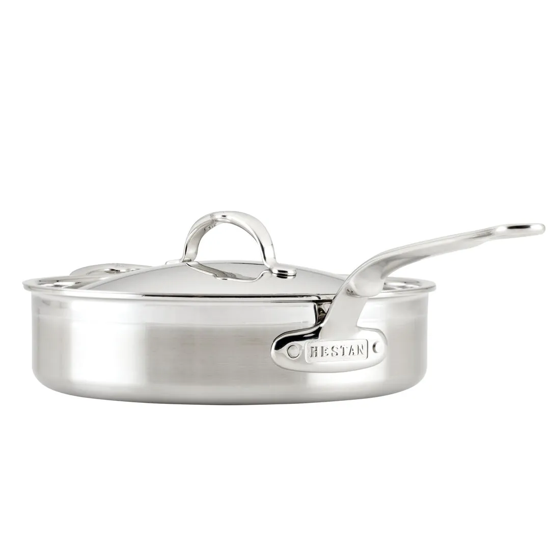 Hestan ProBond Professional Clad Stainless Steel TITUM® Nonstick Sauté Pan with Cover, 3.5-Quart