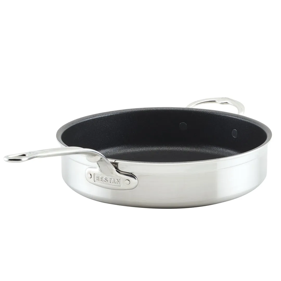 Hestan ProBond Professional Clad Stainless Steel TITUM® Nonstick Sauté Pan with Cover, 5-Quart