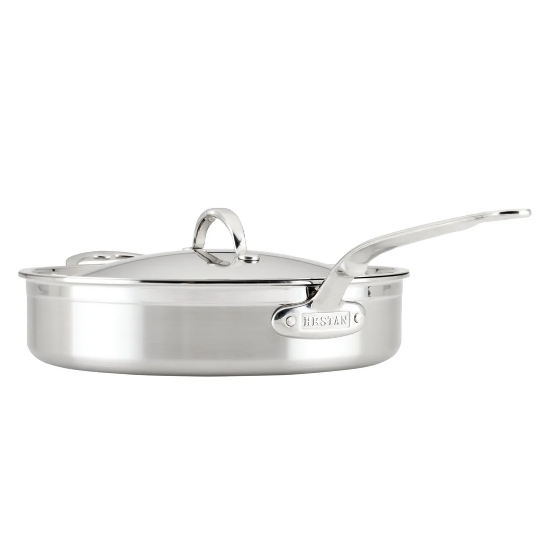 Hestan ProBond Professional Clad Stainless Steel TITUM® Nonstick Sauté Pan with Cover, 5-Quart