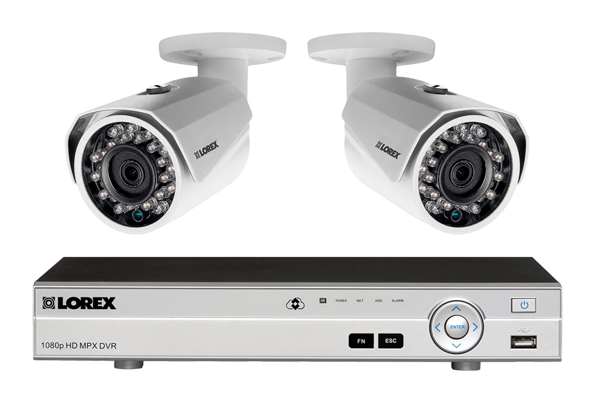 Home Security System with 2 HD 1080p Security Cameras featuring 150 Foot Night Vision