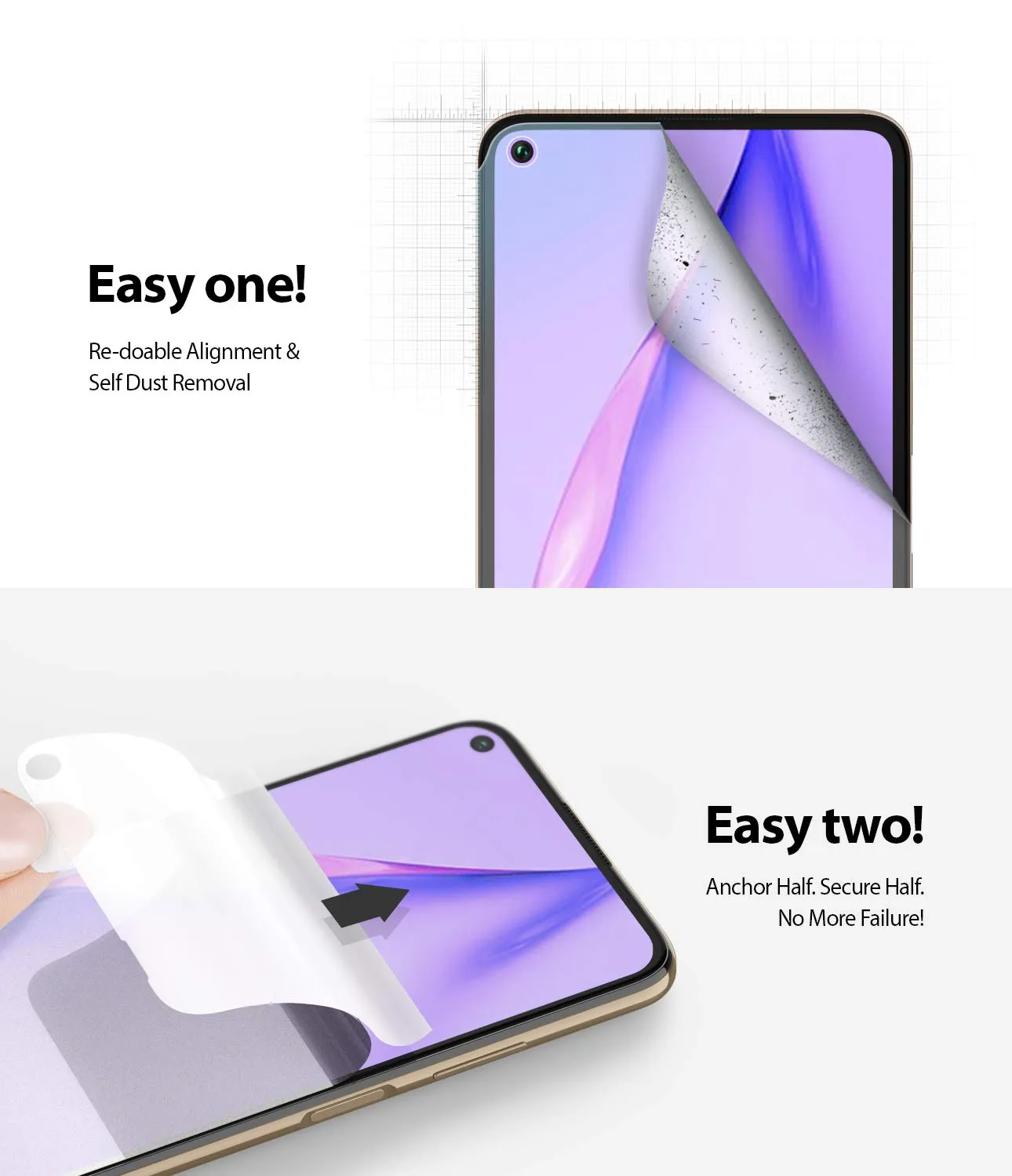 Huawei P40 Lite Screen Protector Film - Dull Easy Wing - 2 Pack