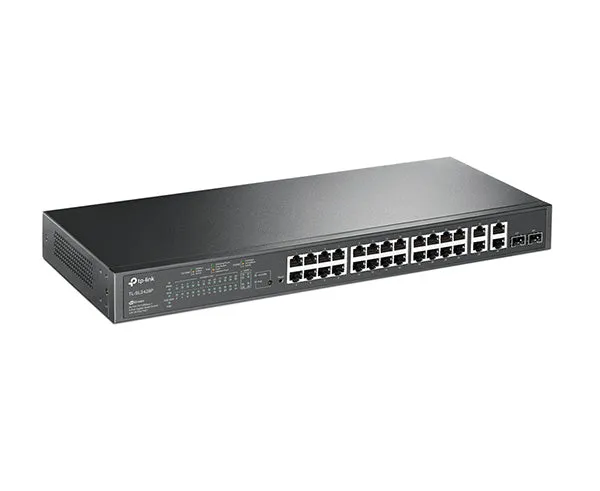 JetStream 24-Port 10/100Mbps   4-Port Gigabit Smart Switch with 24-Port PoE 