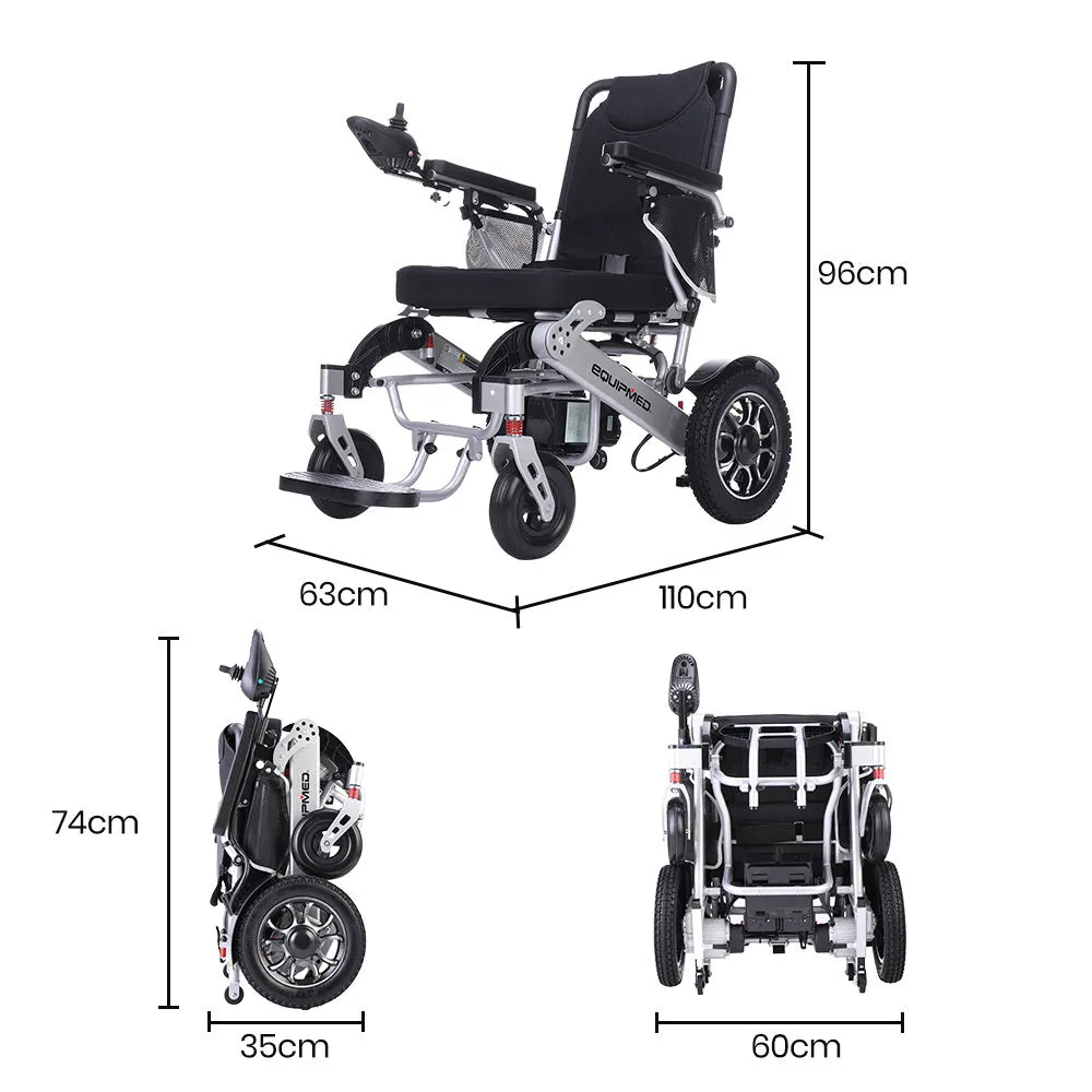 Lightweight Electric Folding Wheelchair, 15km Range, Equipmed