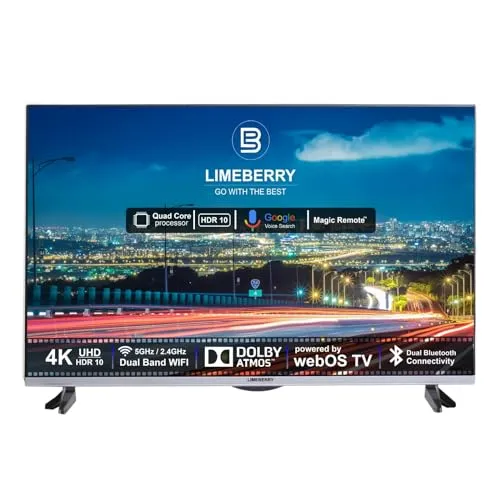 LIMEBERRY 50 Inch (127 cm) 4k Ultra Slim Frameless Full Ultra HD WebOS Smart OLED LED TV with Magic Air Voice Search Remote Function, Unbreakable Display, Black (50SEOLED)