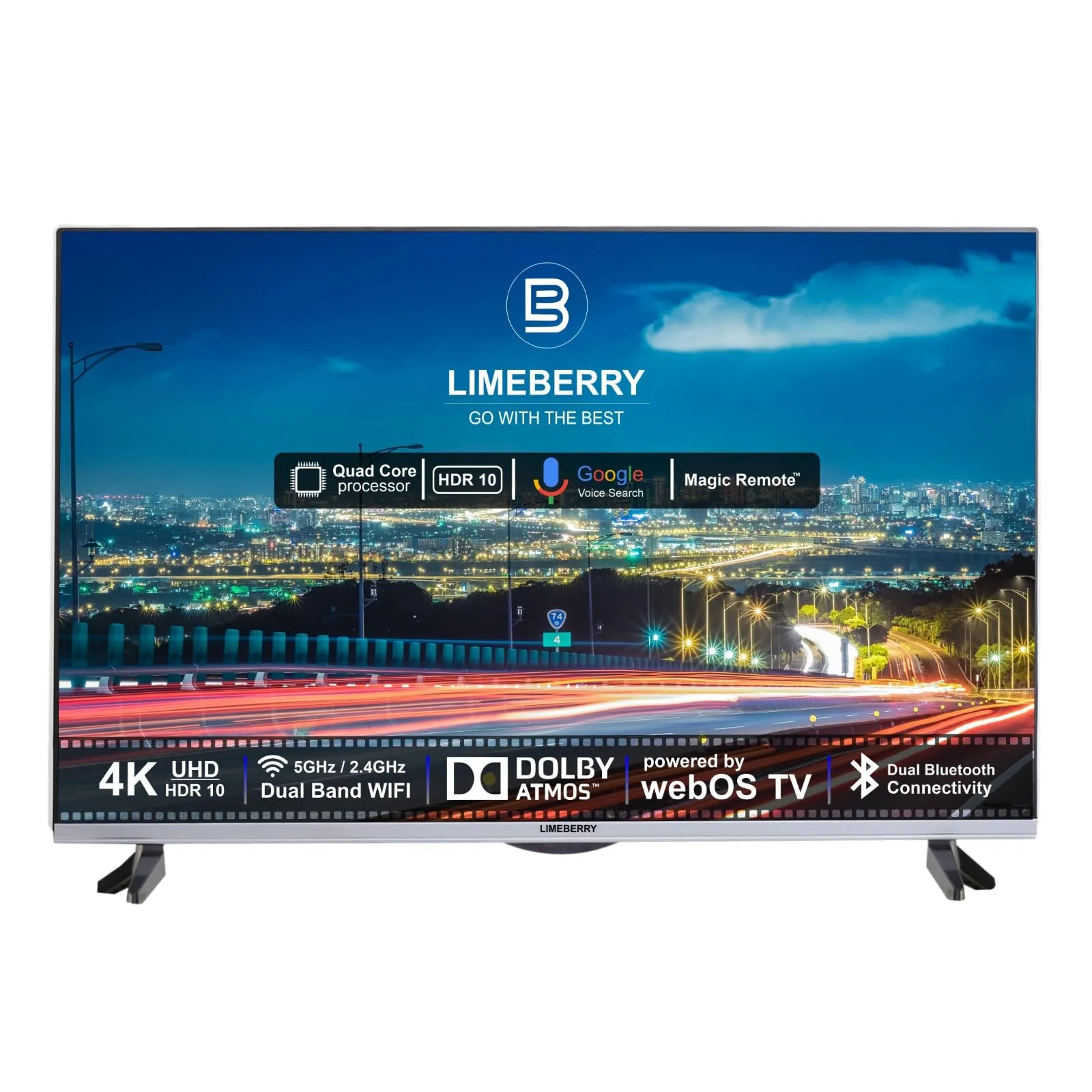 LIMEBERRY 55 Inch (140 cm) 4k Ultra Slim Frameless Full Ultra HD WebOS Smart OLED LED TV with Magic Air Voice Search Remote Function, Unbreakable Display, Black (55SEOLED)