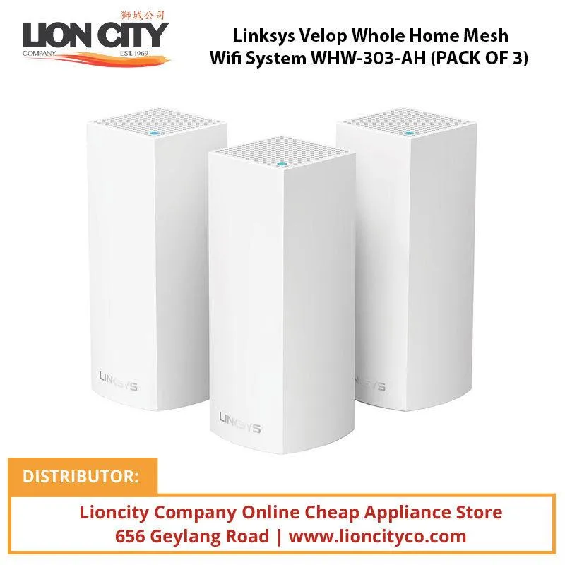 Linksys Velop Whole Home Mesh Wifi System WHW-303-AH (PACK OF 3)