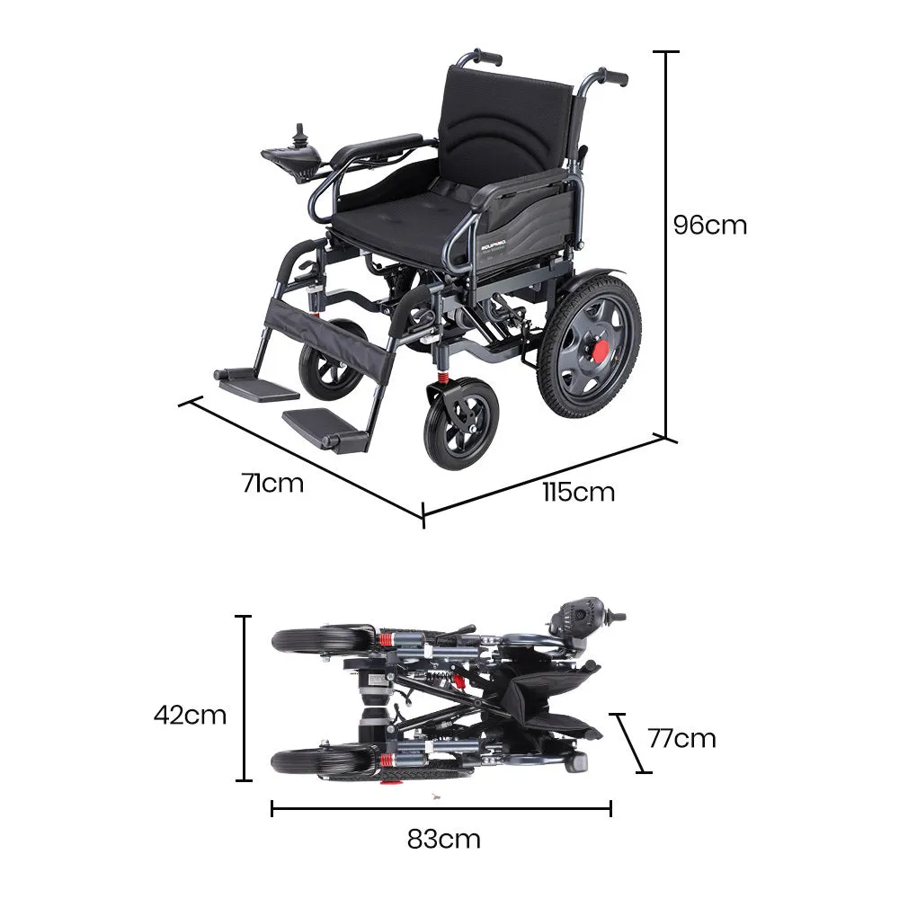 Long Range Folding Electric Wheelchair, 52cm Seat, Equipmed