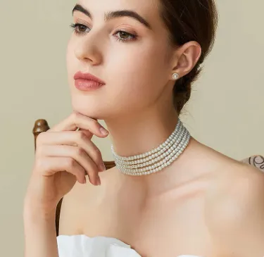 Marguerite Multi Strand Pearl Choker