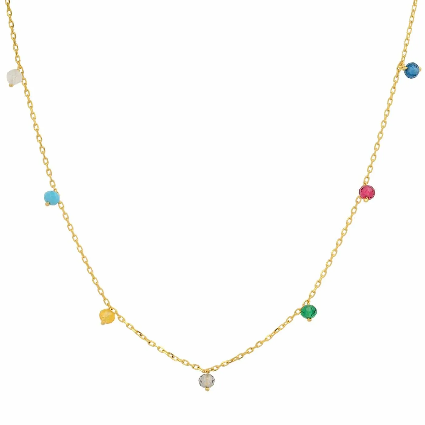 Multi-Colored CZ Station Necklace