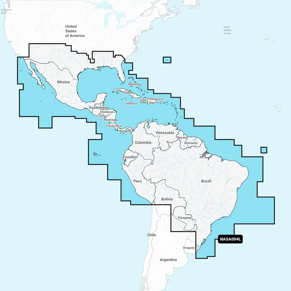 Navionics NASA004L - Mexico, Caribbean to Brazil - Navionics  [010-C1364-30]