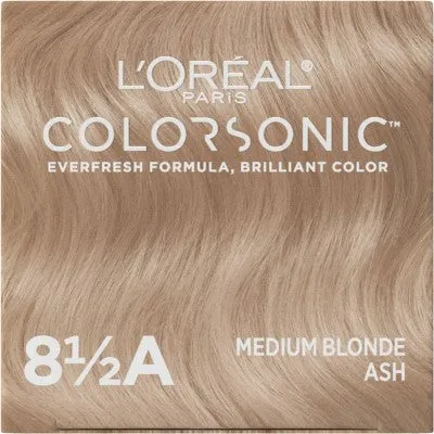 New - L'Oreal Paris Colorsonic Ammonia Free Permanent Hair Color Cartridge - Device Sold Separately - Medium Blonde Ash 8.5A