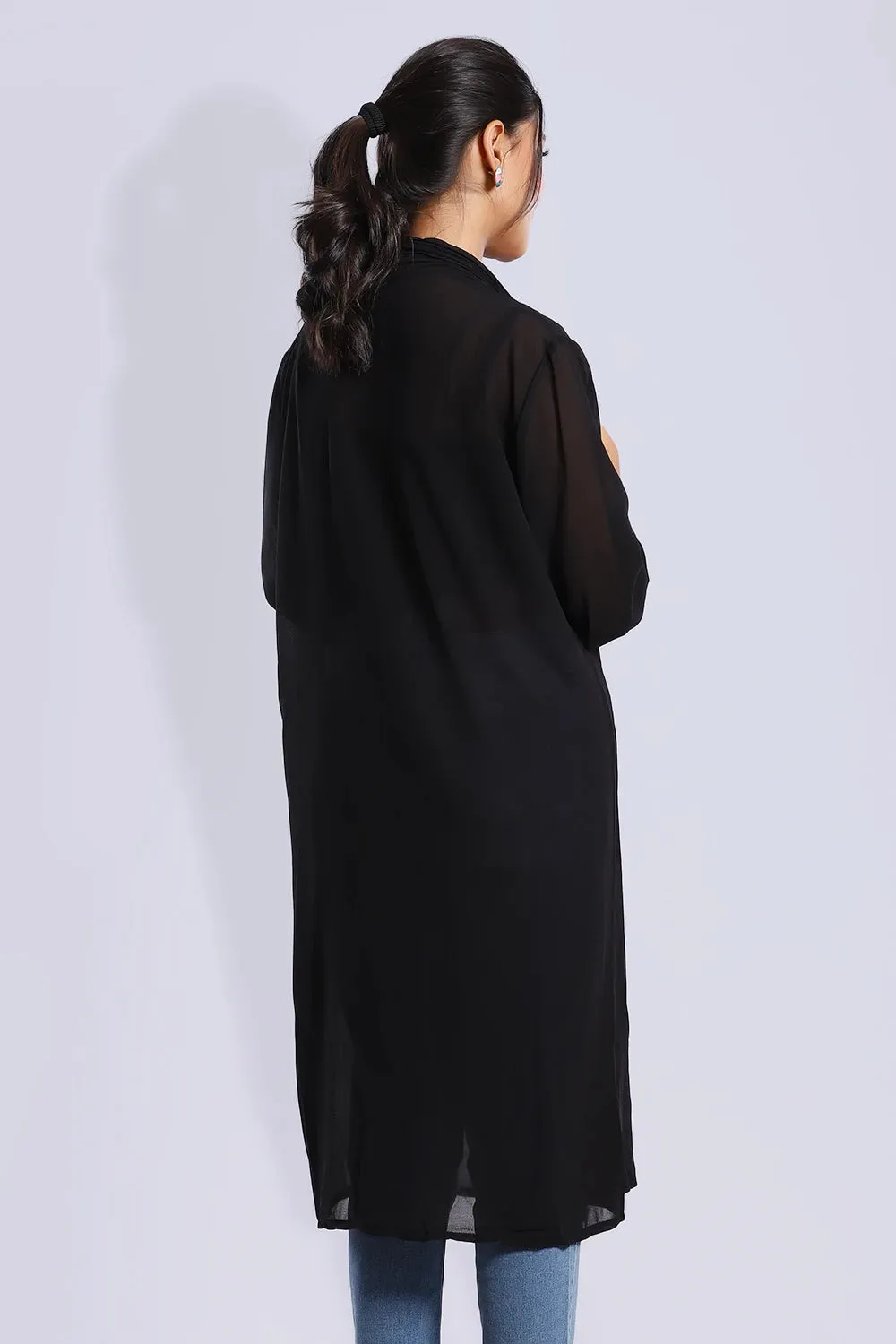 Pleated Long Shrug